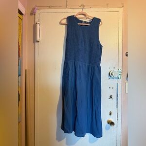 Threads 4 Thought Blue Smocked Midi Sundress